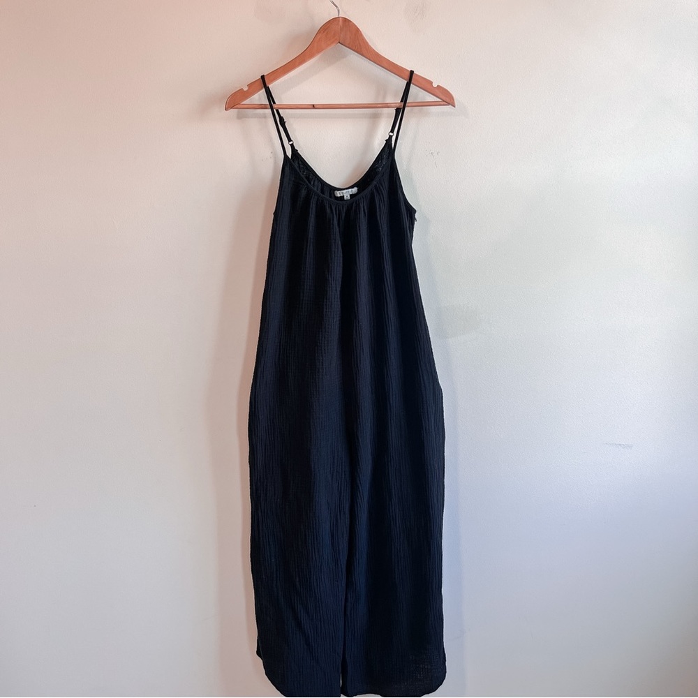 Z Supply Gauzy Cotton Black Jumpsuit